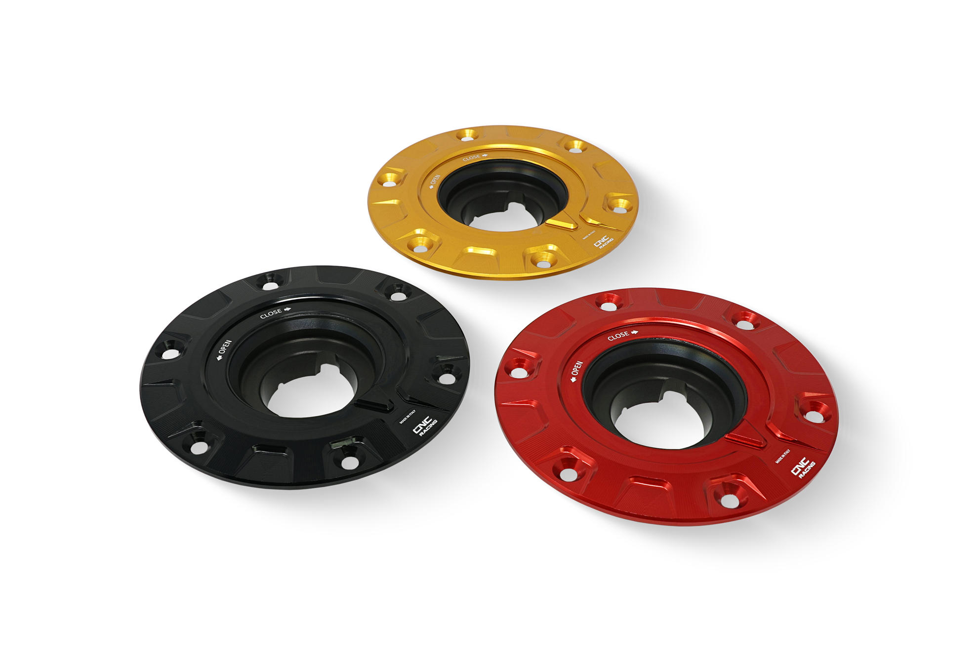 CNC Racing 'GEAR' Aluminum Gas Cap Flange for Ducati and KTM CNC Racing 'GEAR' Aluminum Gas Cap Flange for Ducati and KTM
